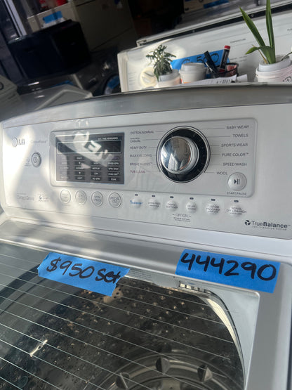 LG Side By Side Top Load Washer & Electric Dryer In White, DLEX5170W, 444290