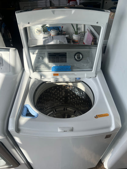 LG Side By Side Top Load Washer & Electric Dryer In White, DLEX5170W, 444290