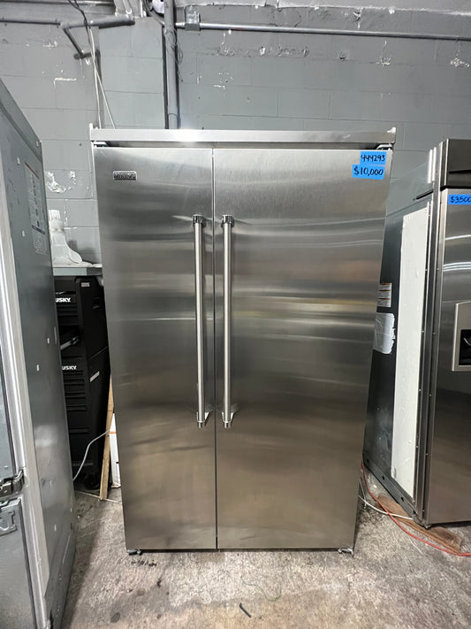 48" Viking Side By Side Built-In Refrigerator In Stainless Steel, Open Box, 444293