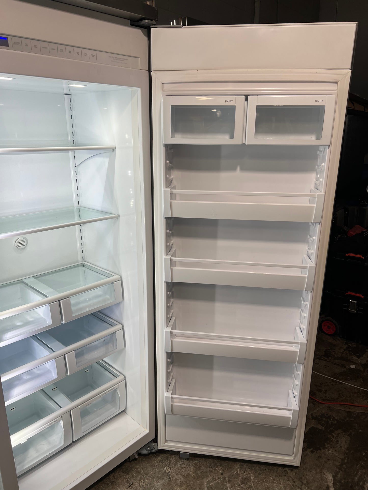 48" Viking Side By Side Built-In Refrigerator In Stainless Steel, Open Box, 444293