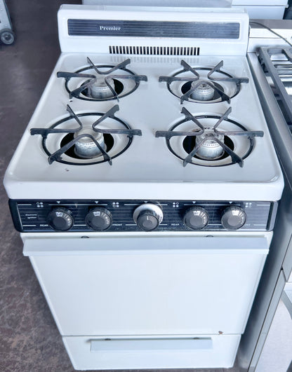 Premier Gas Range , Electronic 120V Ignition , 4 Burner , Oven , White , 20 Inch 373805