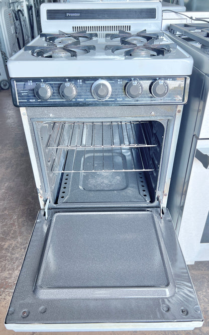 Premier Gas Range , Electronic 120V Ignition , 4 Burner , Oven , White , 20 Inch 373805