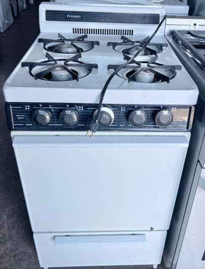 Premier Gas Range , Electronic 120V Ignition , 4 Burner , Oven , White , 20 Inch 373805