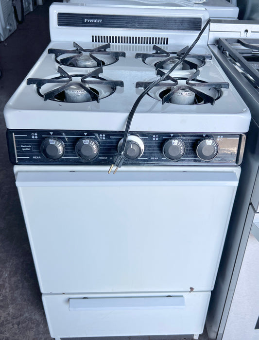 20 Inch Premier Gas Range  4 Burner , Oven , White   373805
