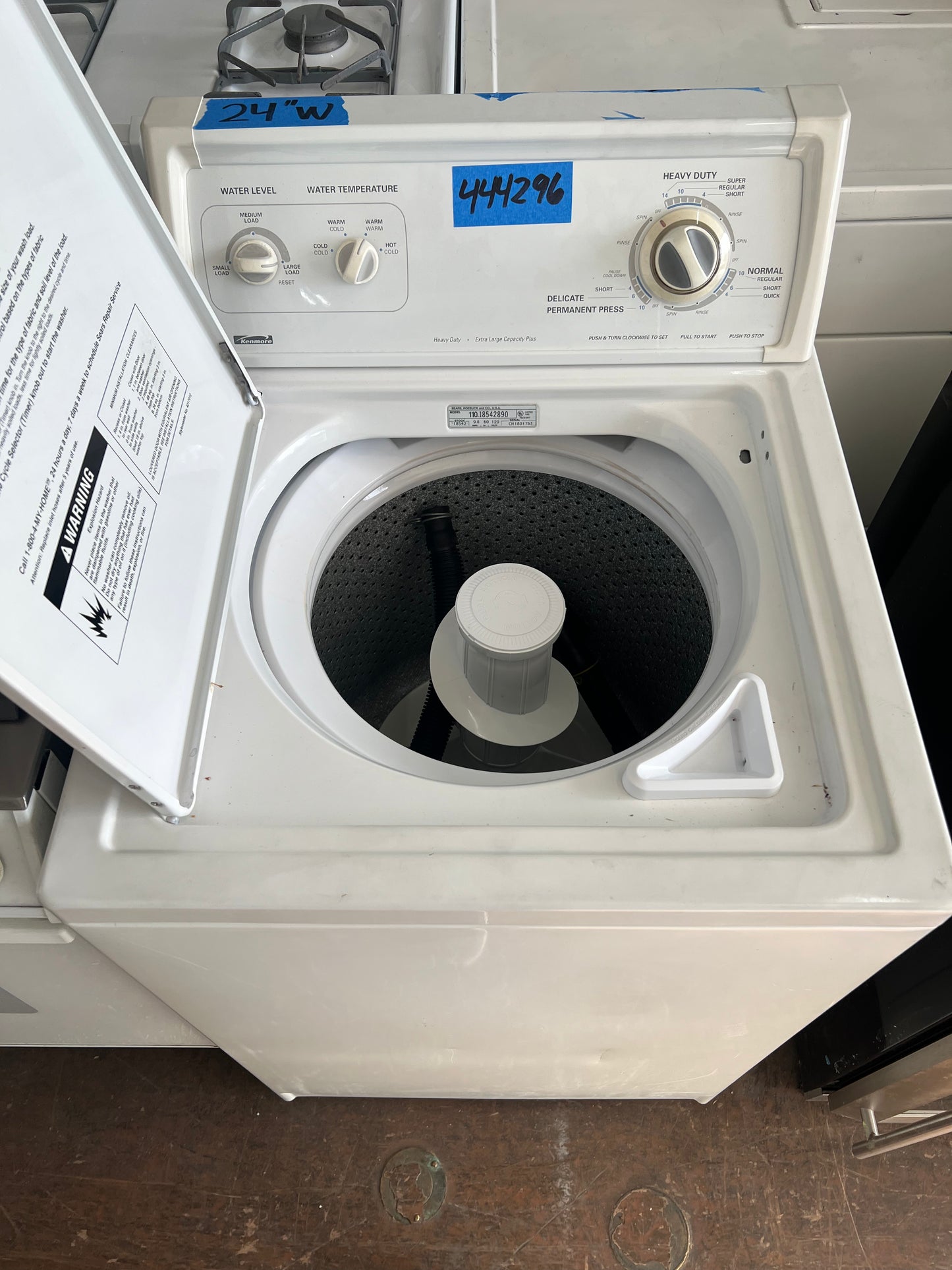 Kenmore Top Load Washer In White, 110.18542890, 444296