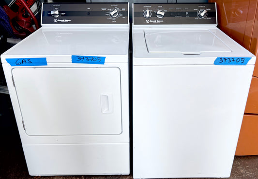 Speed Queen Commercial 26 Inch 120V Washer and 27 Inch Gas 120V Dryer Set , Residential Usage , White Color , 373705
