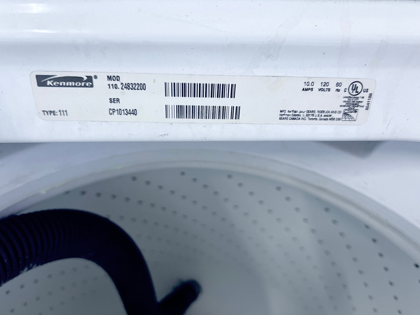 Kenmore Washer Top Load , Agitator with strong transmission , white , 110.24832200 , 373814