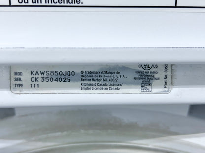 Kitchenaid Top Load Washer , KAWS850JQ ,  27 Inch , White , 373816