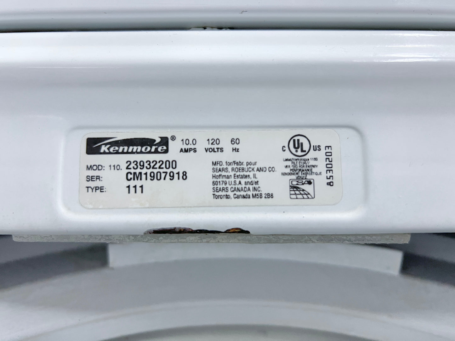 Kenmore 110.23932200 Top Load Washer , 27 inch , White , 373817