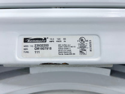 Kenmore 110.23932200 Top Load Washer , 27 inch , White , 373817