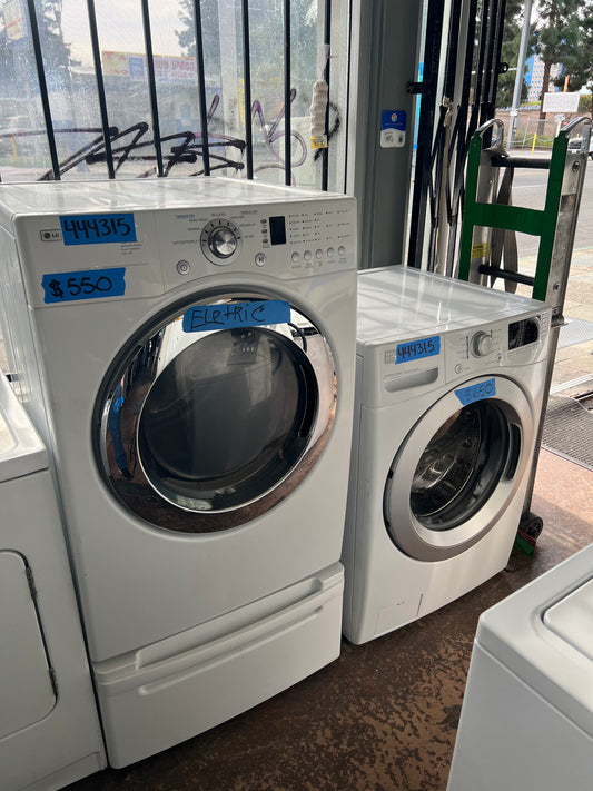 LG Front load Washer & Electric Dryer Set In White, DLE3733W, 796.41162410, 444315