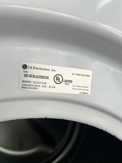 LG Front load Washer & Electric Dryer Set In White, DLE3733W, 796.41162410, 444315