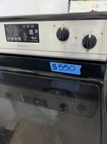 30 Whirlpool Electric Glass Top Range In Stainless Steel, RF368LXPS 1, 444320