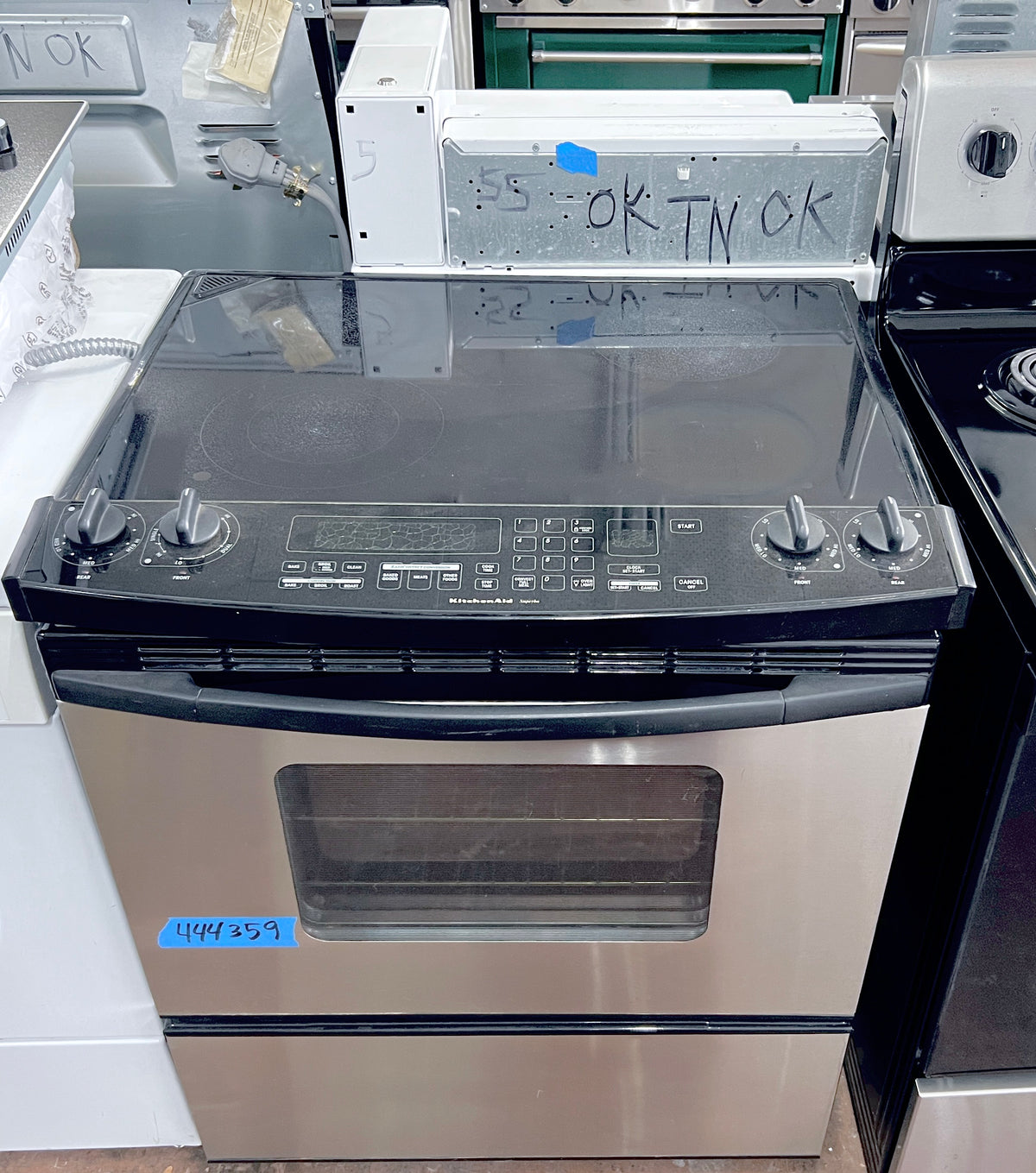 KitchenAid KESC307HBS Slide Electric Glasstop Range Convection Oven , Stainless Steel 30 Inch 444359