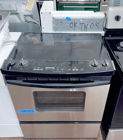 KitchenAid KESC307HBS Slide Electric Glasstop Range Convection Oven , Stainless Steel 30 Inch 444359