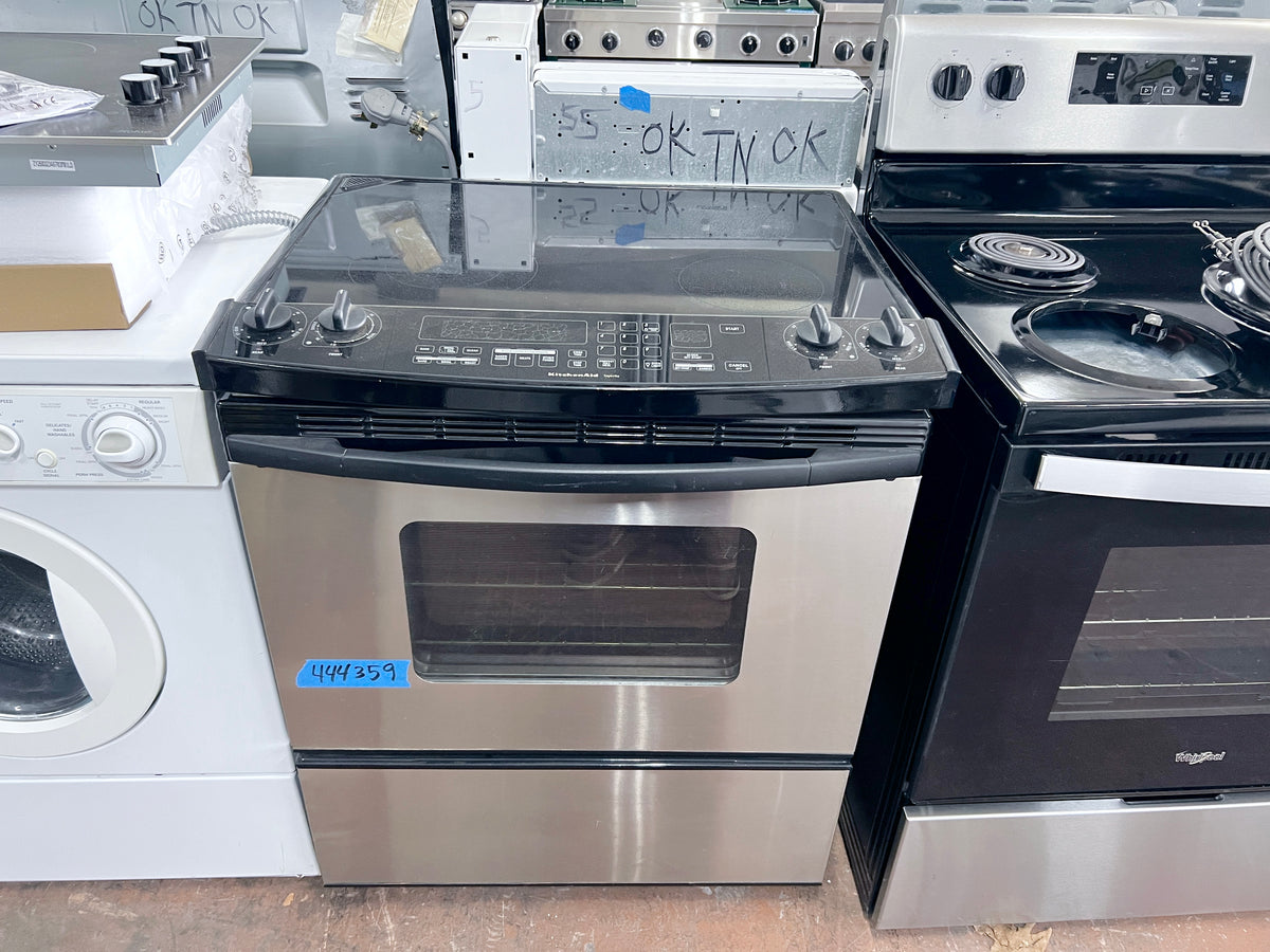 KitchenAid KESC307HBS Slide Electric Glasstop Range Convection Oven , Stainless Steel 30 Inch 444359