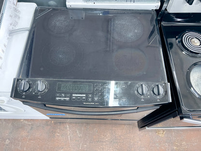 KitchenAid KESC307HBS Slide Electric Glasstop Range Convection Oven , Stainless Steel 30 Inch 444359