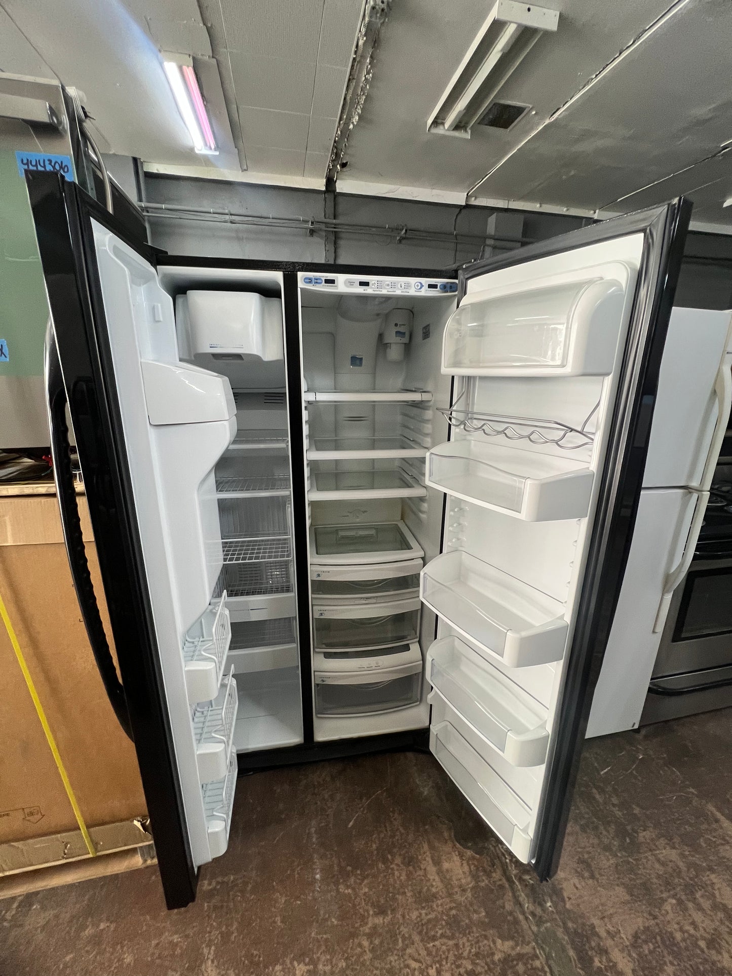GE 36 Side By Side Counter Depth Refrigerator In Black, PCF23NGTA BB, 444323