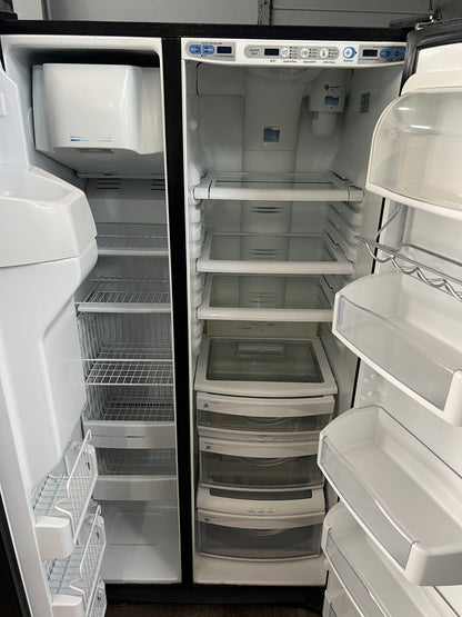 GE 36 Side By Side Counter Depth Refrigerator In Black, PCF23NGTA BB, 444323