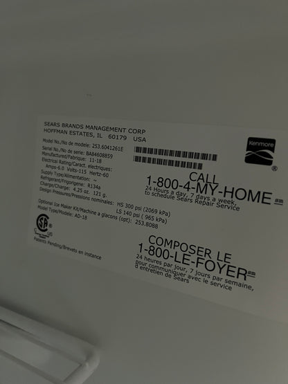 Kenmore 30 Top Freezer Refrigerator In White, 253.6041261E, 444325