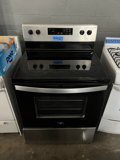 30 Whirlpool 5.3 Cu.Ft Electric Glass Top Range In Stainless Steel, WFE320M0JS4, 444327
