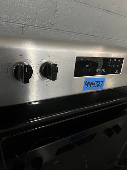 30 Whirlpool 5.3 Cu.Ft Electric Glass Top Range In Stainless Steel, WFE320M0JS4, 444327