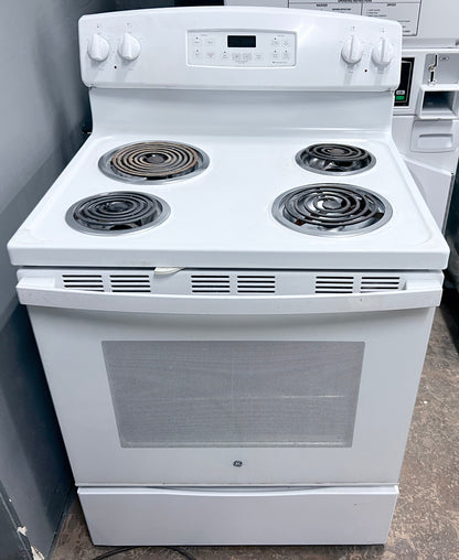 GE Electric Range 240V 30 inch 4 Burner , Oven , White , JB258DM2WW , 373824