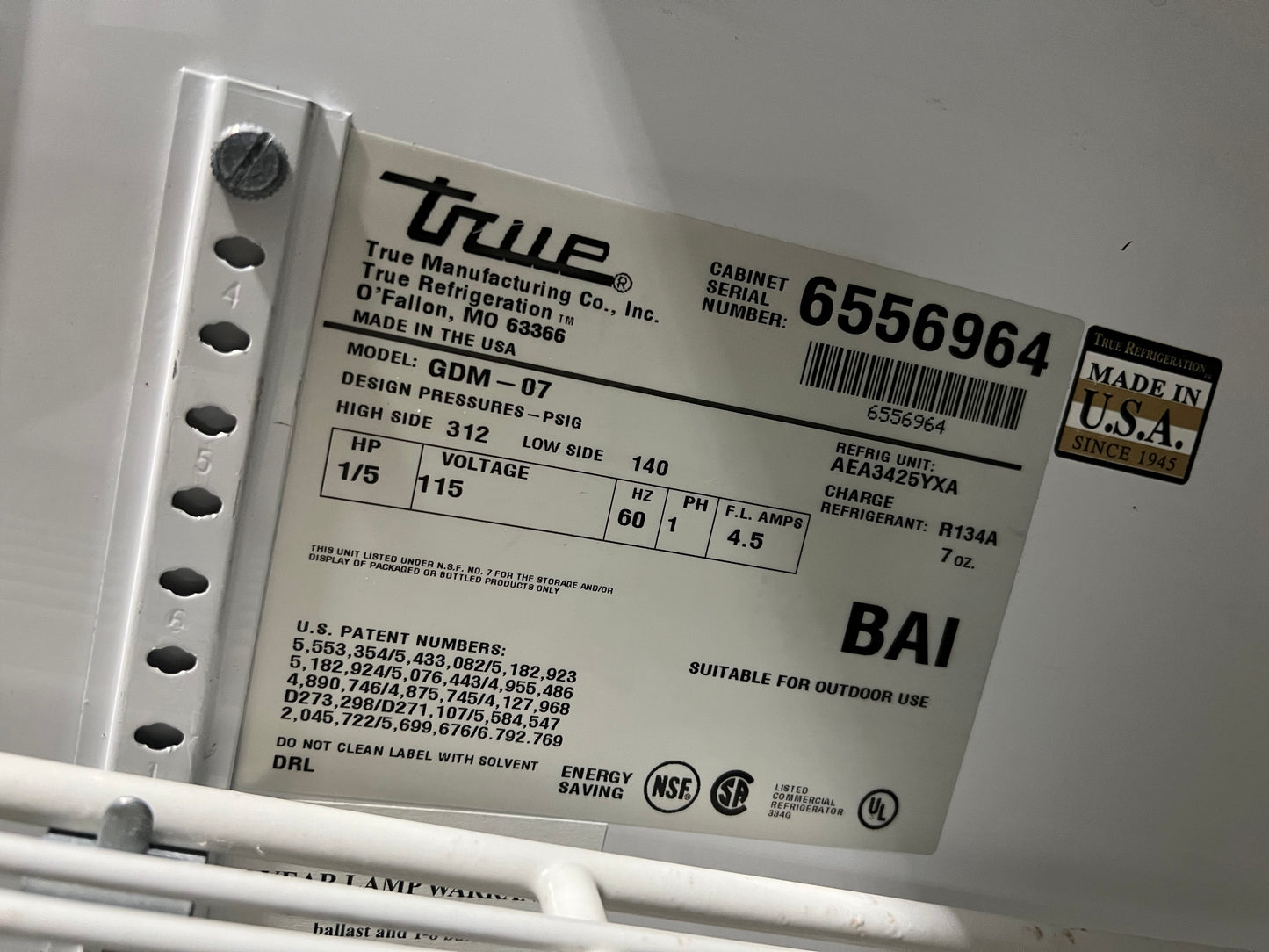 True 24 Inch Glass Door Countertop Refrigerator, GDM-07, 444331