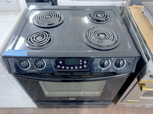 30 inch Whirlpool  Black Slide in Electric Range 4 Coil Burner Coil Elements , Self-Clean Oven,444380