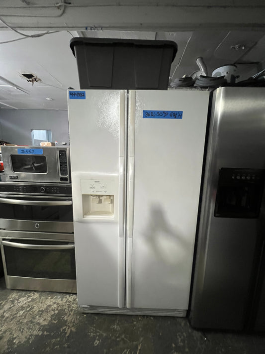 Whirlpool 36 Side By Side Full Depth Refrigerator In Off White With Ice Maker, SS25AEXHW01, 444332