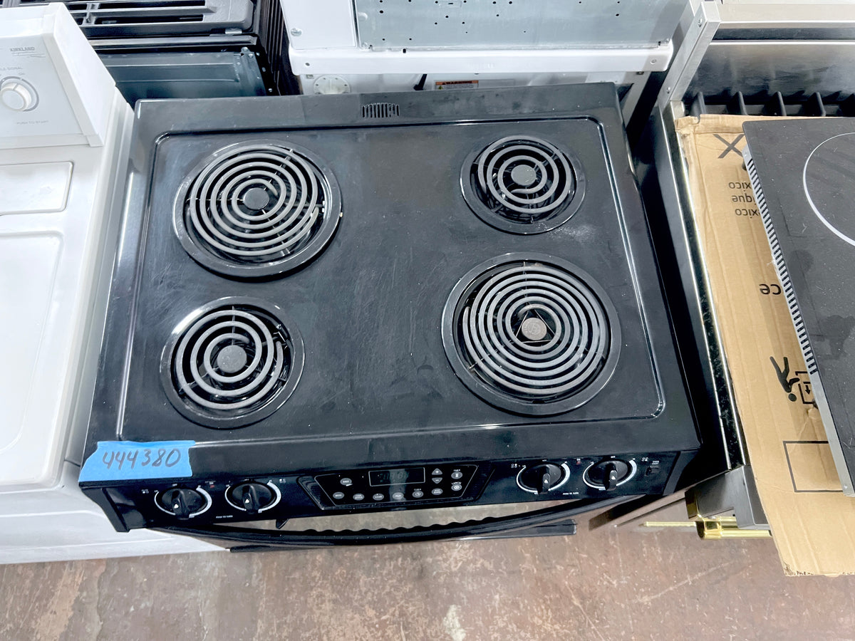 Whirlpool  30 inch Black Slide in Electric Range 4 Coil Burner Coil Elements , Self-Clean Oven,444380