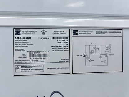 Kenmore Chest Freezer 28 Inch White 111.17552910 , 373834