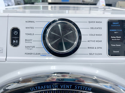 GE GFW650SSNWW 28 Inch Front Load Smart Washer 4.8 Cu. Ft., OdorBlock, Microban, SmartDispense, PowerSteam, 12 Cycles, 9 Options, Sanitize + Allergen, UltraFresh, ADA, ENERGY STAR, 373836