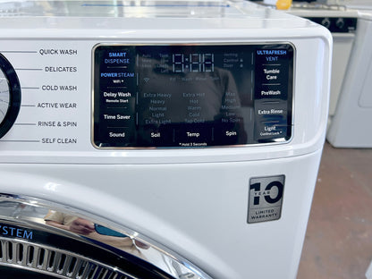 GE GFW650SSNWW 28 Inch Front Load Smart Washer 4.8 Cu. Ft., OdorBlock, Microban, SmartDispense, PowerSteam, 12 Cycles, 9 Options, Sanitize + Allergen, UltraFresh, ADA, ENERGY STAR, 373836