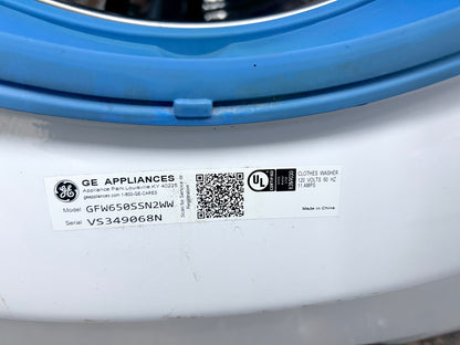 GE GFW650SSNWW 28 Inch Front Load Smart Washer 4.8 Cu. Ft., OdorBlock, Microban, SmartDispense, PowerSteam, 12 Cycles, 9 Options, Sanitize + Allergen, UltraFresh, ADA, ENERGY STAR, 373836