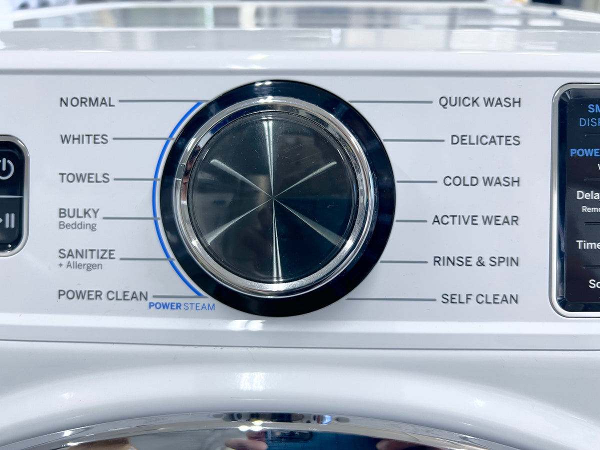 GE GFW650SSNWW 28 Inch Front Load Smart Washer 4.8 Cu. Ft., OdorBlock, Microban, SmartDispense, PowerSteam, 12 Cycles, 9 Options, Sanitize + Allergen, UltraFresh, ADA, ENERGY STAR, 373836