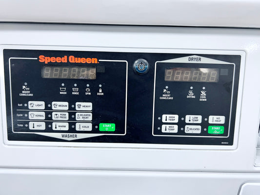 27 Inch Speed Queen Commercial Coin Operated Washer and Dryer Electric 240V Laundry Center , Coin Drop , White , 373845