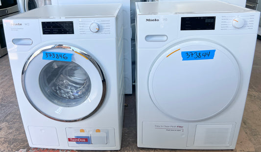 Miele TWB120WP , WWH860 24 Inch Front Load 120V Washer and Dryer Set , 373846 and  373844