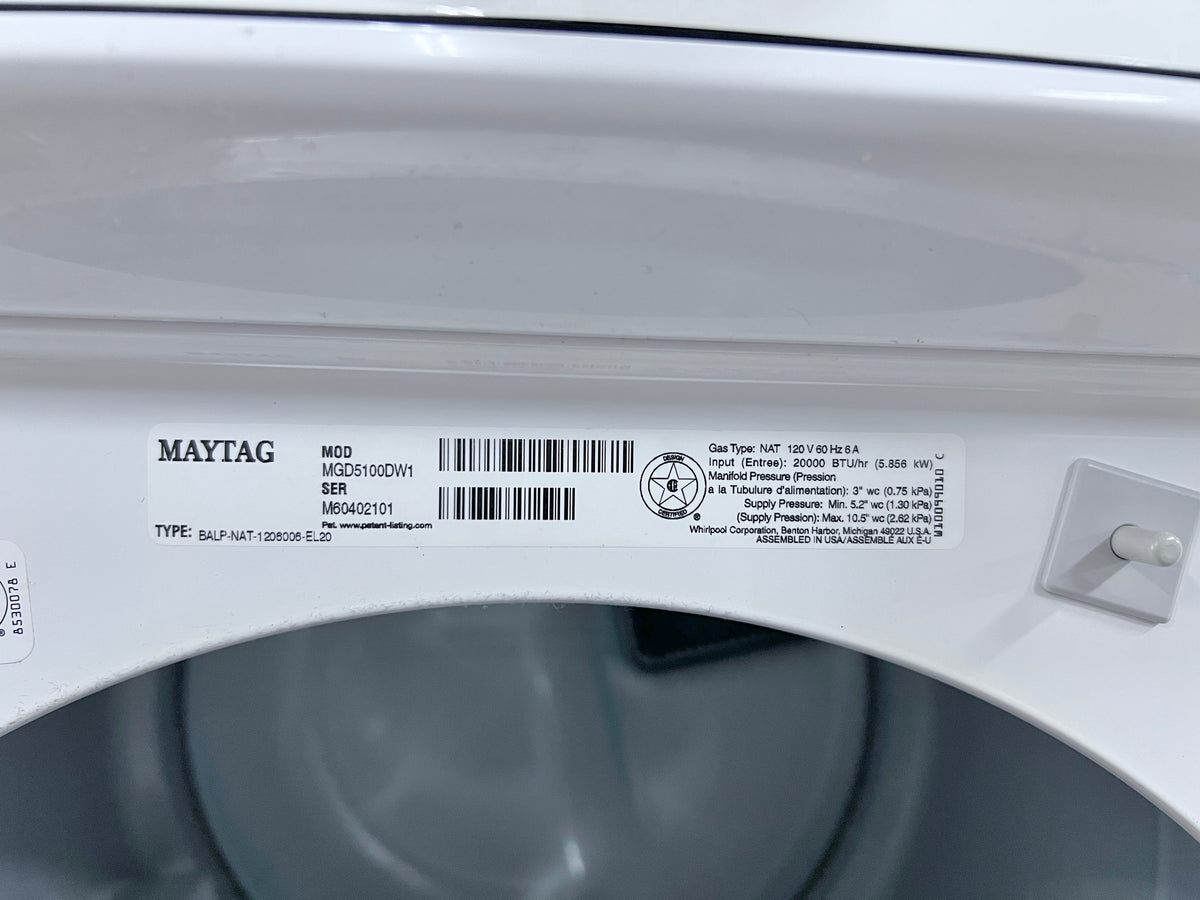 Maytag Front Load Gas Dryer with Pedestal , White, MGD5100DW ,  373848
