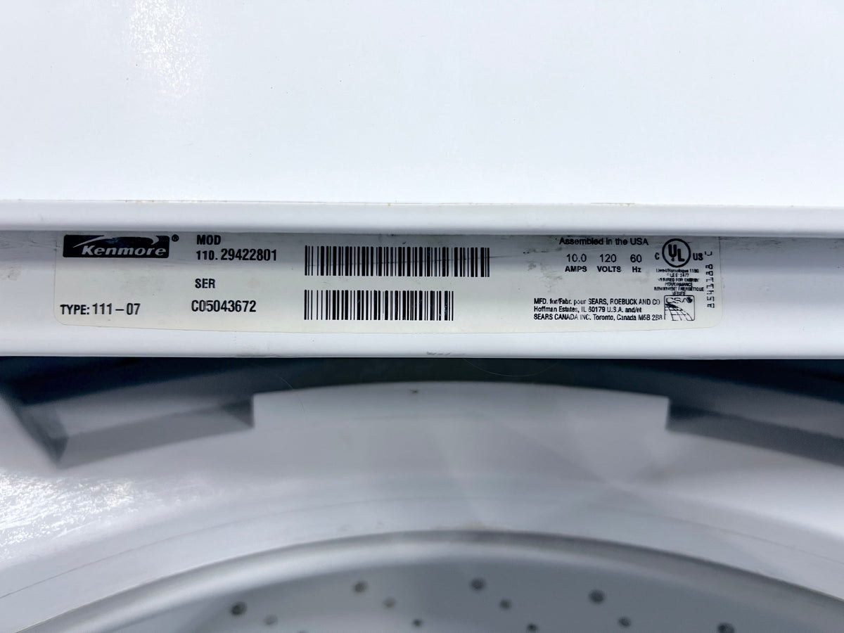 Kenmore 27 Inch Top Load Washer Heavy Duty , White , 110.29422801, 373849