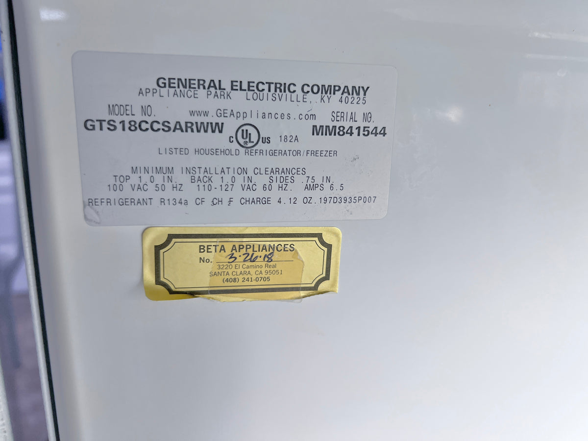 28 Inch GE Top Freezer White Refrigerator GTS18CCSARWW , 373851