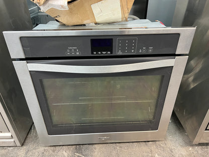 Whirlpool WOS51EC0AS 30 Inch Single Electric Wall Oven 5.0 cu. ft., AccuBake, Hidden Bake Element, Extra-Large Oven Window, SteamClean, Precise Clean and Star-K Certified ,Stainless Steel, 369246