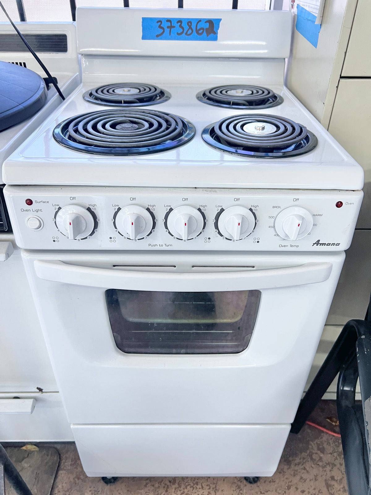 20 Inch Amana Electric Range , 4 Burner , Oven , White , 373862