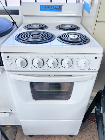 20 Inch Amana Electric Range , 4 Burner , Oven , White , 373862