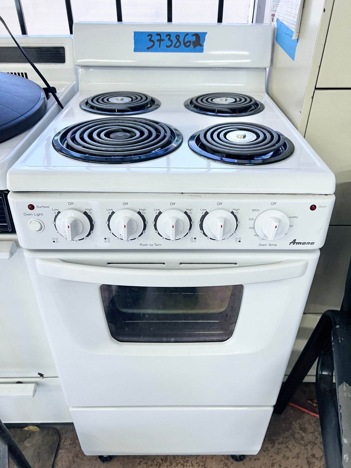 20 Inch Amana Electric Range , 4 Burner , Oven , White , 373862