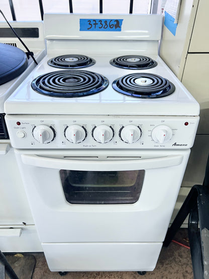 20 Inch Amana Electric Range , 4 Burner , Oven , White , 373862
