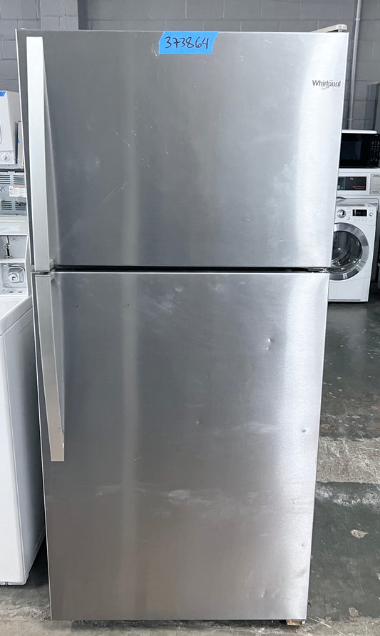30 inch Whirlpool Top Freezer Stainless Steel Refrigerator , 18 Cu Ft , WRT318FZDM02 , 373864