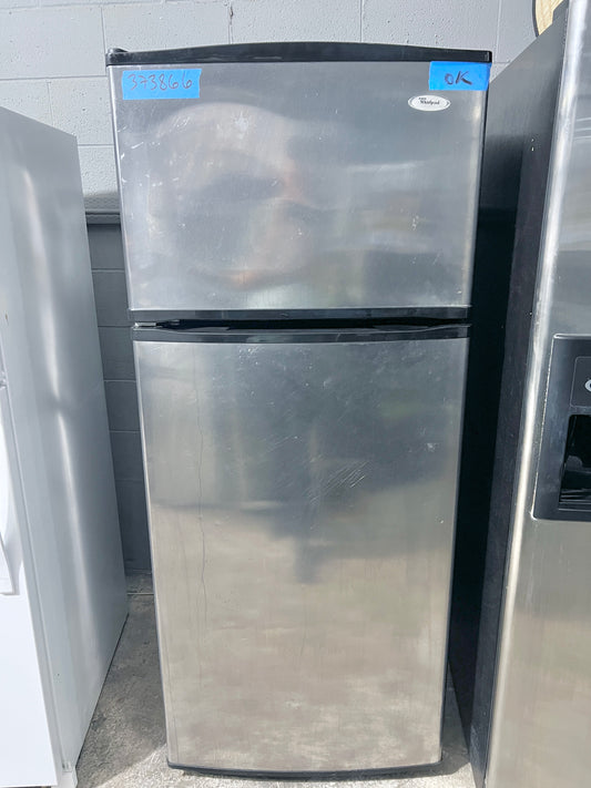 28 Inch Whirlpool Stainless Steel Top Freezer Refrigerator , 17.5 Cu Ft , W8RXEGMWS01 , 373866