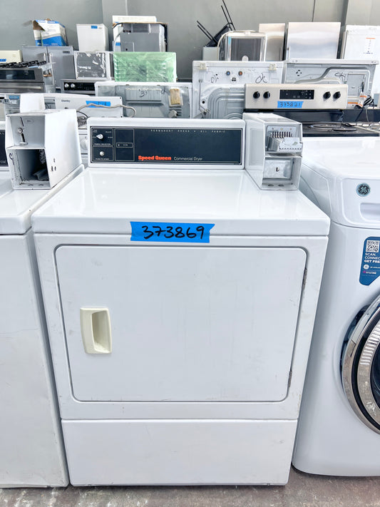 Speed Queen Commercial Coin operated Front Load Electric Dryer 240V White , Coin Slot , SDE107WF , 373869
