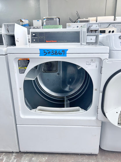 Speed Queen Commercial Coin operated Front Load Electric Dryer 240V White , Coin Slot , SDE107WF , 373869